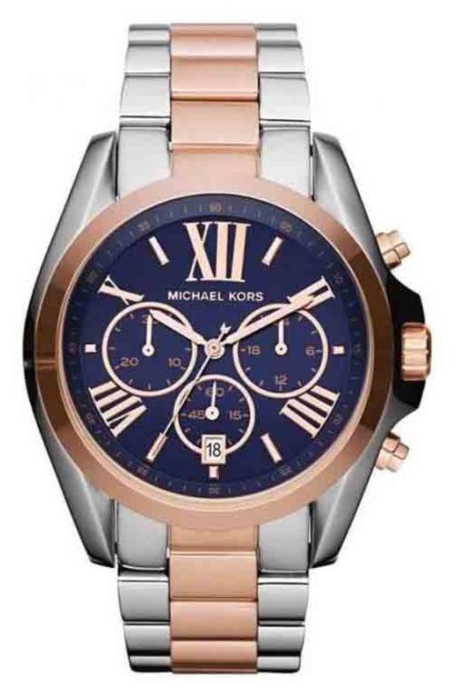 Buy Shop Michael Kors Bradshaw Blue Dial Two Tone Steel Strap Watch for Women - MK5606 USA Online