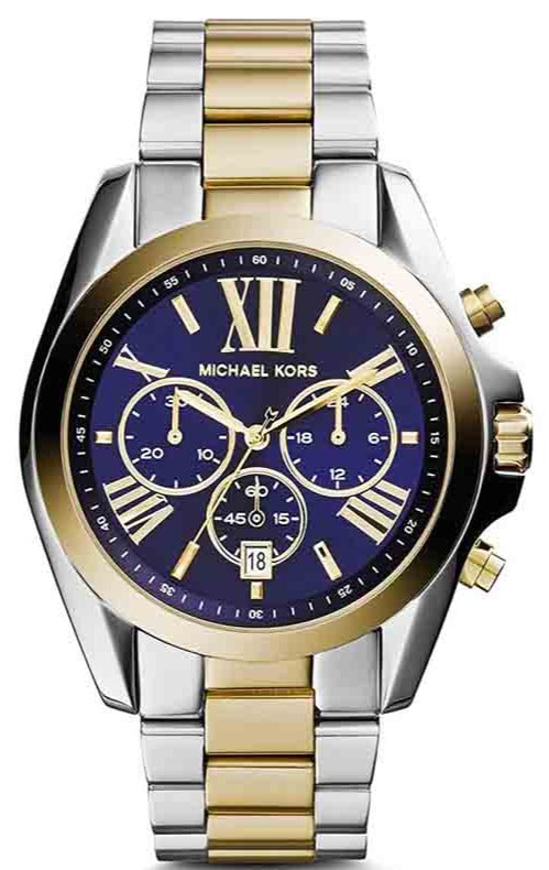Buy Shop Michael Kors Bradshaw Blue Dial Two Tone Steel Strap Watch for Women - MK5976 USA Online