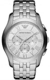 Buy Shop Emporio Armani Velente Chronograph Quartz Silver Dial Silver Steel Strap Watch For Men - AR1702 USA Online