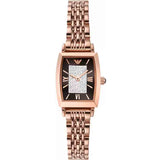 Buy Shop Emporio Armani Gianni T-Bar Analog Crystal Brown Dial Rose Gold Steel Strap Watch For Women - AR11407 USA Online