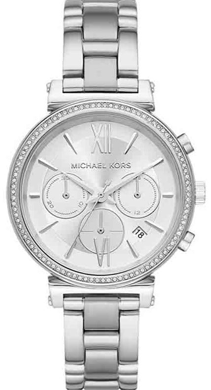 Buy Shop Michael Kors Sofie Quartz Silver Dial Silver Steel Strap Watch For Women - MK6575 USA Online