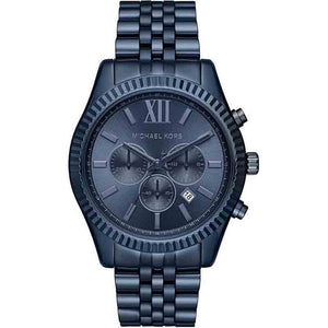 Buy Shop Michael Kors Lexington Chronograph Blue Dial Blue Steel Strap Watch for Men - MK8480 USA Online