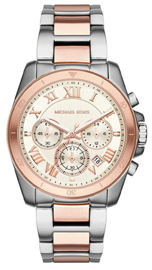 Buy Shop Michael Kors Brecken Chronograph White Dial Two Tone Steel Strap Watch For Women - MK6368 USA Online