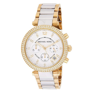 Buy Shop Michael Kors Parker Chronograph Silver Dial Two Tone Steel Strap Watch For Women - MK5687 USA Online