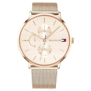 Buy Shop Tommy Hilfiger Jenna Quartz Rose Gold Dial Rose Gold Mesh Bracelet Watch For Women - 1781944 USA Online