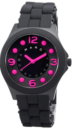 Buy Shop Marc Jacobs Pelly Black Dial Black Silicone Strap Watch for Women - MBM2530 USA Online