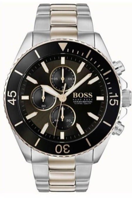 Buy Shop Hugo Boss Ocean Edition Black Dial Two Tone Steel Strap Watch for Men - 1513705 USA Online