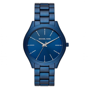 Buy Shop Michael Kors Slim Runway Quartz Blue Dial Blue Steel Strap Watch For Women - MK4503 USA Online