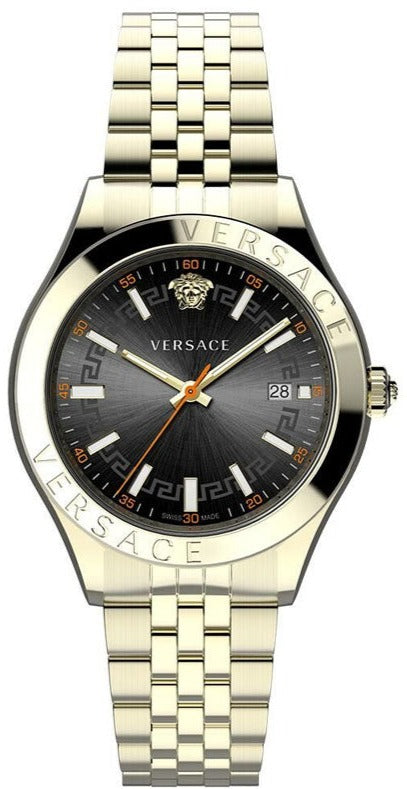 Buy Shop Versace Quartz Black Dial Gold Steel Strap Watch For Men - VEVK01221 USA Online