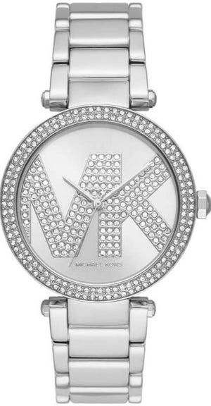 Buy Shop Michael Kors Parker Quartz Silver Dial Silver Steel Strap Watch For Women - MK6658 USA Online