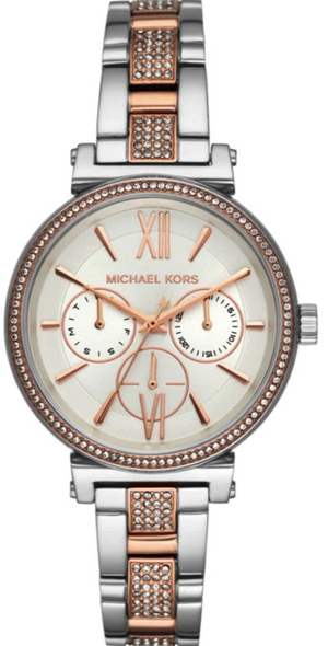 Buy Shop Michael Kors Sofie Chronograph White Dial Two Tone Steel Strap Watch For Women - MK4353 USA Online