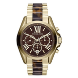 Buy Shop Michael Kors Bradshaw Chronograph Brown Dial Two Tone Steel Strap Watch For Women - MK5696 USA Online