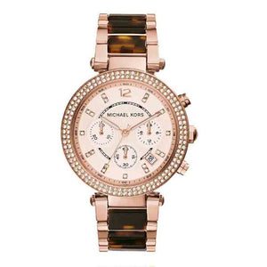 Buy Shop Michael Kors Parker Rose Gold Dial Two Tone Steel Strap Watch for Women - MK5538 USA Online