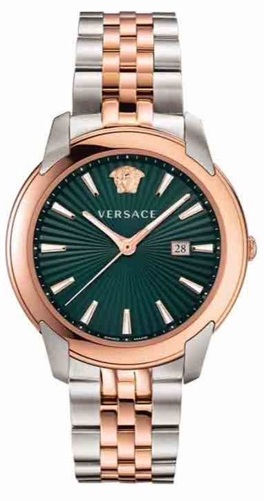 Buy Shop Versace V-Urban Green Dial Two Tone Steel Strap Watch for Men - VELQ00619 USA Online