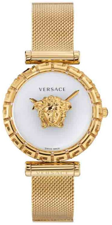 Buy Shop Versace Palazzo Empire Greca White Dial Gold Mesh Bracelet Watch for Women - VEDV00619 USA Online