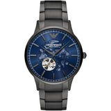 Buy Shop Emporio Armani Renato Automatic Blue Dial Grey Steel Strap Watch For Men - AR60056 USA Online