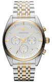 Buy Shop Emporio Armani Classic Chronograph White Dial Two Tone Steel Strap Watch For Men - AR0396 USA Online