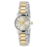 Buy Shop Gucci G Timeless Quartz Silver Dial Two Tone Steel Strap Watch For Women - YA126596 USA Online