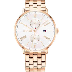 Buy Shop Tommy Hilfiger Jenna Quartz White Dial Rose Gold Steel Strap Watch for Women - 1782070 USA Online