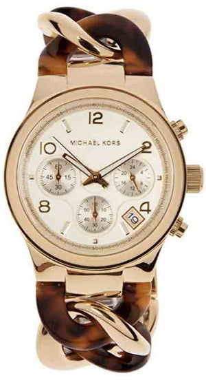 Buy Shop Michael Kors Runway Gold Dial Two Tone Steel Strap Watch for Women - MK4222 USA Online