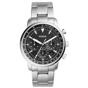 Buy Shop Fossil Goodwin Chronograph Black Dial Silver Steel Strap Watch for Men - FS5412 USA Online