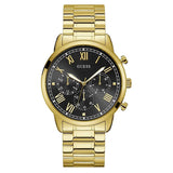 Buy Shop Guess Hendrix Multifunction Black Dial Gold Steel Strap Watch for Men - W1309G2 USA Online