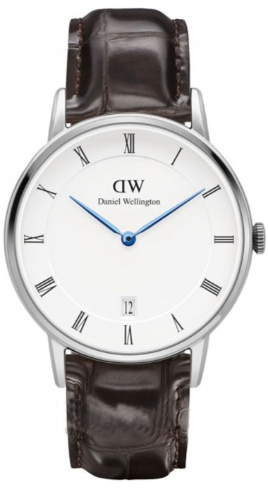 Buy Shop Daniel Wellington Dapper York Quartz White Dial Dark Brown Leather Strap Watch For Women - DW00100097 USA Online