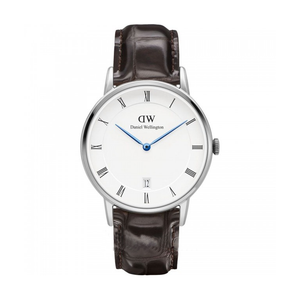 Buy Shop Daniel Wellington Dapper York Quartz White Dial Dark Brown Leather Strap Watch For Women - DW00100097 USA Online