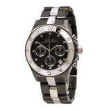 Marc Jacobs Blade Chronograph Black Dial Two Tone Steel Strap Watch for Women - MBM3179
