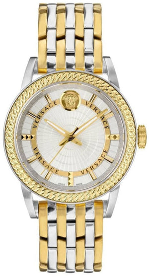 Buy Shop Versace V Eternal Quartz White Dial Two Tone Steel Strap Watch For Men - VEPO00620 USA Online