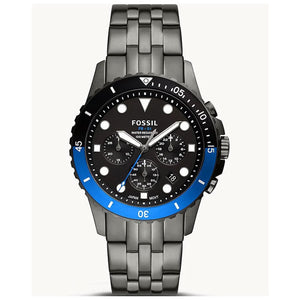 Buy Shop Fossil FB-01 Chronograph Black Dial Grey Steel Strap Watch for Men - FS5835 USA Online