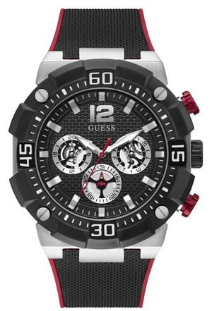 Buy Shop Guess Navigator Black Dial Black Rubber Strap Watch for Men - GW0264G1 USA Online