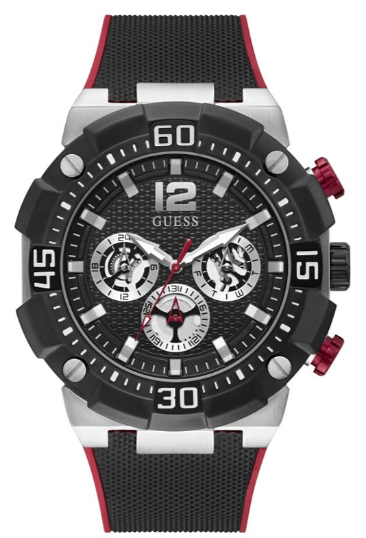 Buy Shop Guess Navigator Black Dial Black Rubber Strap Watch for Men - GW0264G1 USA Online