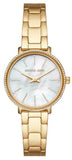 Buy Shop Michael Kors Quartz Mother of Pearl White Dial Gold Steel Strap Watch For Women - MK1065 USA Online