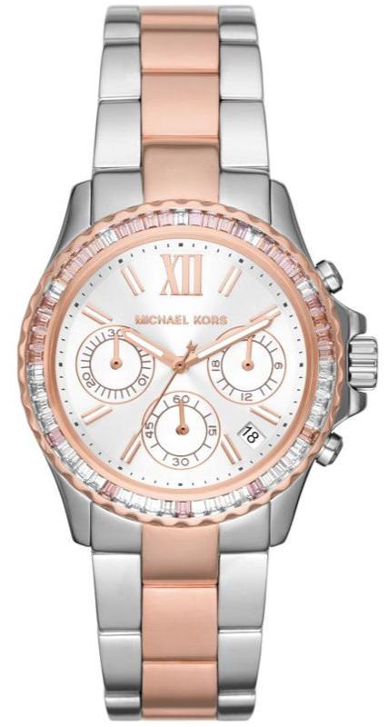 Buy Shop Michael Kors Everest Chronograph White Dial Two Tone Steel Strap Watch For Women - MK7214 USA Online