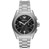 Buy Shop Emporio Armani Federico Chronograph Black Dial Silver Steel Strap Watch For Men - AR11560 USA Online