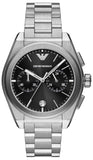 Buy Shop Emporio Armani Federico Chronograph Black Dial Silver Steel Strap Watch For Men - AR11560 USA Online