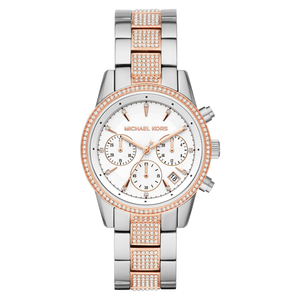 Buy Shop Michael Kors Ritz Chronograph White Dial Two Tone Steel Strap Watch For Women - MK6651 USA Online