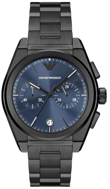 Buy Shop Emporio Armani Analog Chronograph Blue Dial Silver Steel Strap Watch For Men - AR11561 USA Online