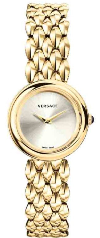 Buy Shop Versace V-Flare Quartz Silver Dial Gold Steel Strap Watch for Women - VEBN00718 USA Online