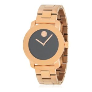 Buy Shop Movado Bold Black Dial Rose Gold Steel Strap Watch for Women - 3600463 USA Online