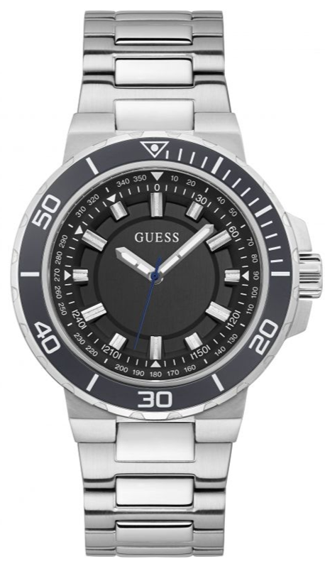 Buy Shop Guess Track Black Dial Silver Steel Strap Watch for Men - GW0426G1 USA Online
