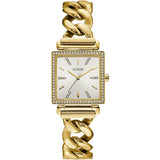Buy Shop Guess Vanity Diamonds Silver Dial Gold Steel Strap Watch for Women - W1030L2 USA Online
