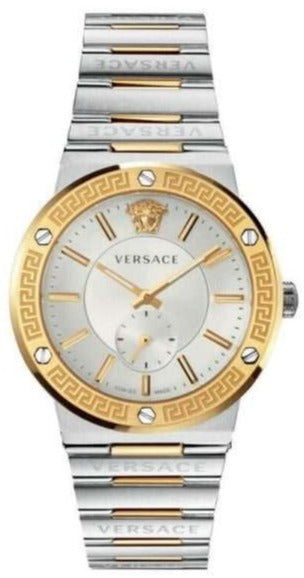 Buy Shop Versace Greca Silver Dial Two Tone Steel Strap Watch for Men - VEVI00320 USA Online