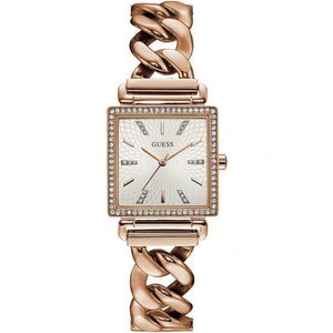 Buy Shop Guess Vanity Diamonds Silver Dial Gold Steel Strap Watch for Women - W1030L4 USA Online