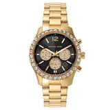 Buy Shop Michael Kors Berkley Chronograph Black Dial Gold Steel Strap Watch For Women - MK7414 USA Online