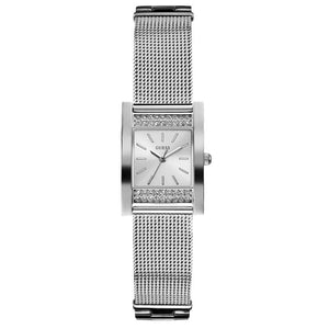 Buy Shop Guess Nouveau Diamonds Silver Dial Silver Mesh Bracelet Watch for Women - W0127L1 USA Online