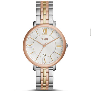 Buy Shop Fossil Jacqueline White Dial Two Tone Steel Strap Watch for Women - ES3844 USA Online