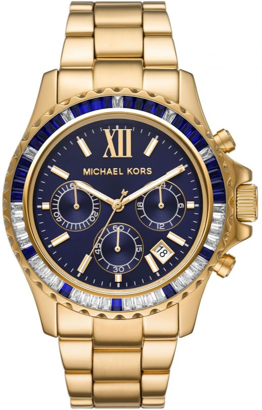 Buy Shop Michael Kors Everest Chronograph Blue Dial Gold Steel Strap Watch For Women - MK6971 USA Online