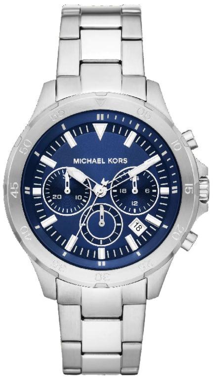 Buy Shop Michael Kors Grayson Chronograph Blue Dial Silver Steel Strap Watch For Men - MK9107 USA Online